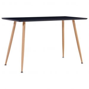 Image de VidaXL Table de salle à manger Noir et chêne 120x60x74 cm MDF