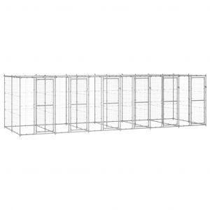 VidaXL Chenil extérieur Acier galvanisé avec toit 14,52 m²