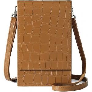 Image de David Jones Sac Bandoulière Téléphone Portable Femme - Petit Sac à Main Porté Epaule - Pochette Sacoche Elégant Simili - Marron