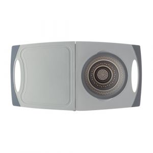 Planche &agrave; d&eacute;couper amovible en Abs avec &eacute;gouttoir en silicone, ouvert 56 x 29 x 1,5 cm, lavable au lave-vaisselle, multifonction et peu encombrant