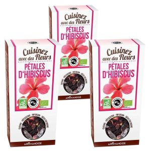 Aromandise Fleurs comestibles bio pétales d'hibiscus 240 g