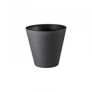 Tera Re-pots hoops - pot écologique en plastique recyclé et recyclable, design made in italy (16 cm, noir) plast