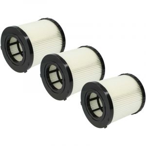 Vhbw Lot de 3x filtres &agrave; cartouche compatible avec Dewalt DCV581h, DCV584l, DCV580h, DCV582, DCV580, DCV581 aspirateur - Filtre pliss&eacute;
