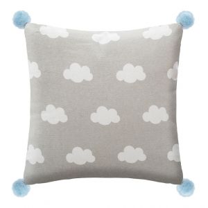 Image de Coussin enfant imprimé nuages Gris 40 x 40cm HOMEMAISON