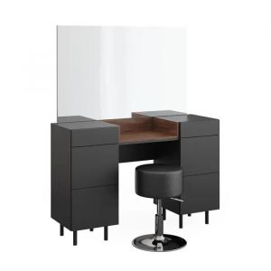 Coiffeuse Anika, 120 Cm Avec Tabouret, Anthracite, Vicco