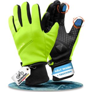 MIVELO Gants de cyclisme VELORIDER - Coupe-vent et imperm&eacute;able - Grip ferme - Jaune - Taille L