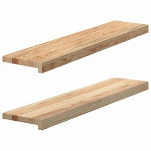 VidaXL APPUIS DE FEN&Ecirc;TRE 2 PCS BOIS DE CH&Ecirc;NE MASSIF NON TRAIT&Eacute;