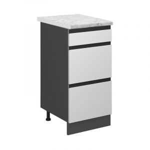 Meuble Cuisine R-Line, 40 Cm Pt Marbre, Blanc, Vicco