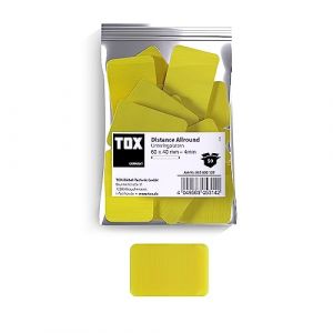 Tox Distance Allround Plaques de calage, plaques de compensation en plastique, charge admissible jusqu'à 5 tonnes, polypropylène, 60 x 40 x 4 mm, 1 sachet, 25 pièces, 065600109