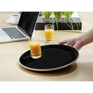 Esmeyer 307-010 plateau antidérapant tennessee en fibre de verre, surface en caoutchouc, avec décorations en inox