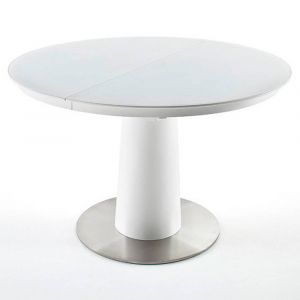 Image de Inside75 Table repas extensible design tulipe WIEM 120cm blanche