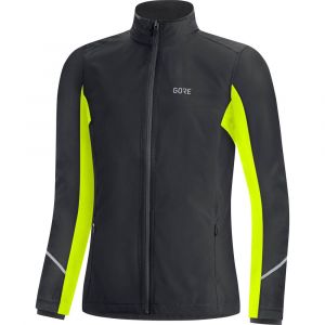 Gore Wear R3 Femme Gore-TEX INFINIUM Partial Veste Jackets, Black/Neon Yellow, 42