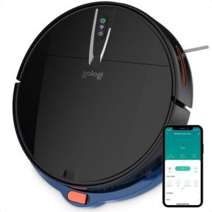 Aspirateur robot Gologi - avec fonction balayage - Automatique - contrôlable par application - Avec station de charge - Aspirateur robot sans fil - 45DB - Noir