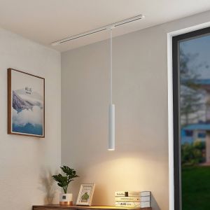 Luminaire sur rail électrique 'Linaro' en métal pour salon & salle à manger - blanc