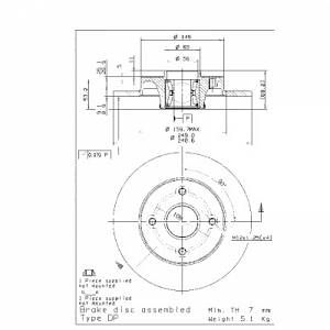 Brembo 1 Disque de frein avec roulement 08.9512.27