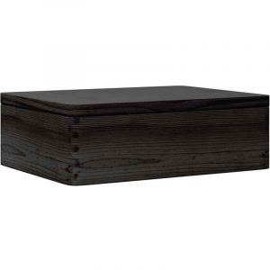 VidaXL Boîte en bois avec couvercle noir 40x30x13cm bois de pin massif