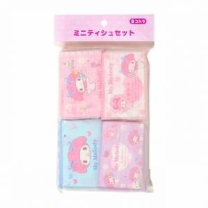 Sanrio My Melody Mini Pocket Tissue (Set of 8 packs) Set of 8 packs / 16 sheets per pack / Packing: 10 x 1.2 x 6cm