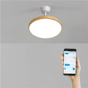 Ventilateur de plafond 40W silencieux avec pales rétractables et lumière LED - WIND CLEAR STUDIO