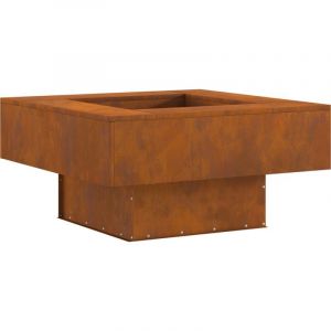 VidaXL Brasero carré 80x80x40 cm en Acier résistant aux intempéries