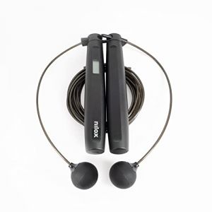 Nilox Smart Rope, corde à sauter intelligente et sans fil avec trois modes de saut, écran LCD rétro-éclairé avec nombre de sauts et de calories brûlées également disponibles sur smartphone avec App