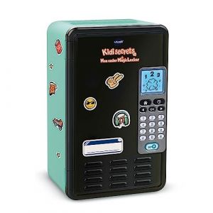 Vtech KidiSecrets, Mon Casier MagicLocker Noir et Vert, Coffre-Fort Secret avec Code, Enceinte, Jeux, R&eacute;veil, Bo&icirc;te &agrave; Tr&eacute;sors &agrave; Personnaliser, Cadeau Enfant de 6 Ans &agrave; 12 Ans - Contenu en Fran&ccedil;ais