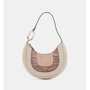 Image de Furla Sac besace hobo cuir lisse et façon python Rose