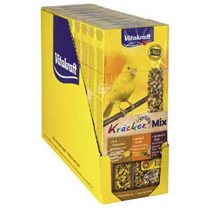 Vitakraft Kräcker Trio-Mix Friandise pour Grandes Perruches Miel Sésame, Abricot Figue, Œuf Graines de Graminée - Lot de 10x3