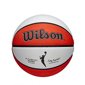 Wilson Ballon de Basket, WNBA AUTHENTIC SERIES, Extérieur, Caoutchouc gommeux, Taille : 6, Brun/Blanc