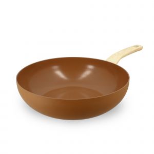 Menastyl Wok en aluminium Ø28cm noisette - compatible induction
