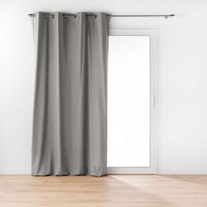 Rideau a oeillets 135 x 260 cm coton/polyester recycle grs twily gris