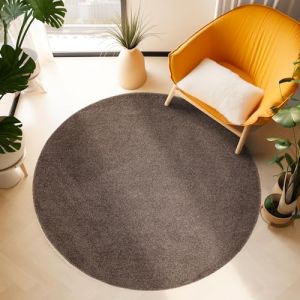 Tapis Salon Moderne - Azal&eacute;e - Mocca - 120 cm Rond &Oslash; - 100% Polypropyl&egrave;ne - SIMPEX