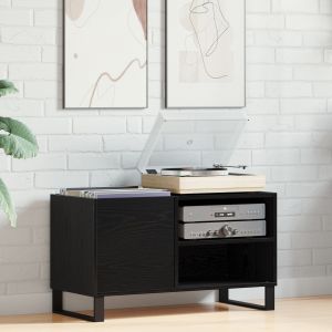 VidaXL Meuble De Rangement Noir En Chêne 84,5x38x48 Cm En Bois D'ingénierie