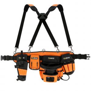 Todeco Ceinture porte Outils, Sacoche a Outils avec Baudrier reglable, Ceinture Bricolage magnetique, Ceinture Outil pour La Fixation Des Vis, Boulons
