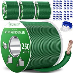 KESSER Câble de délimitation 1000m + 48 connecteurs de câbles pour Tondeuse, kit d'accessoires de Fil de délimitation Universel pour câble Recherche Compatible avec Gardena/Bosch/Worx/Einhell/Honda