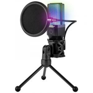 Woxter Mic Studio 65 RGB Microphone à condensateur pour streaming Noir