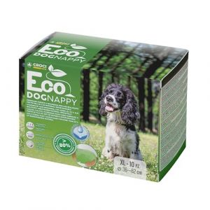 Croci Eco Dog Nappy - Couches pour Chien mâle - Culotte pour Chien pour Pipi - Couches jetables pour Chien biodégradables, Anti-odeurs, 10 pièces, Taille XL, 36-62 CM