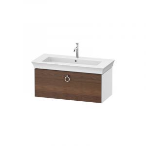 Duravit Meuble suspendu avec plan vasque 98,4 cm noyer blanc laqu&eacute; White Tulip