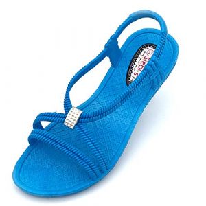 Tenno Chaussures de bain pour femme - Chaussures de natation - Sandales de bain pour femme - Taille petite - Coupe étroite, Turquoise., 38 EU Étroit