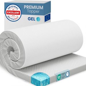 ELONEO Matratzentopper 5 cm hoch, Gel, f&uuml;r Hausstauballergiker, schadstoffgepr&uuml;ft, waschbar