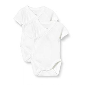 Petit Bateau Lot de 2 bodies ouverture croisée 0-12 mois Blanc - Taille 6 mois
