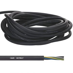 Lapp 10 mètres 16001043 Câble en caoutchouc H07RN-F 5x1,5 mm² avec conducteur de protection I Câble résistant aux UV pour l'extérieur I Résistant au froid I Câble de raccordement 5G1,5 mm2 noir