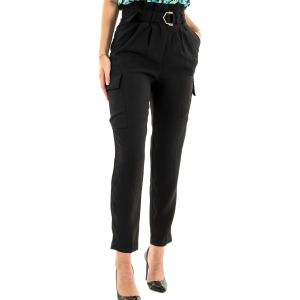 Morgan Pantalon carotte ceintur&eacute; noir femme - Taille 42