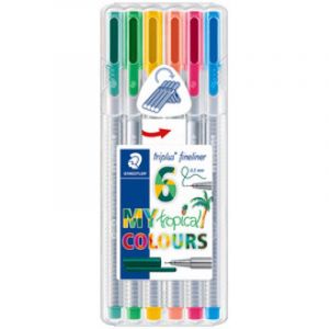 Image de Staedtler Fineliner triplus ´MY flamingo COLOURS´, étui de 6 - Lot de 3