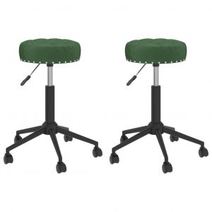 Image de VidaXL Chaises Pivotantes ¿¿ D?Ner 2 Pcs Vert Fonc¿¿ Velours