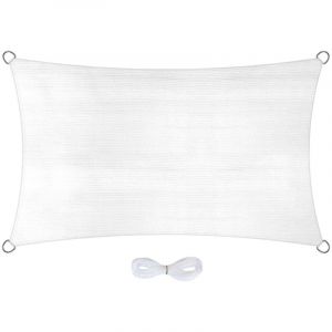Jardinion Voile d'ombrage rectangulaire - 2 x 5m, Blanc