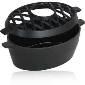 Humidificateur d'air en fonte émaillée noir, 2,7 litres, humidificateur d'air en fonte, vaporisateur - Bbq-toro
