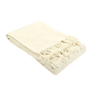 Image de Jet&eacute; de Canap&eacute; &agrave; Franges "Lana" 180x220cm Naturel Prix