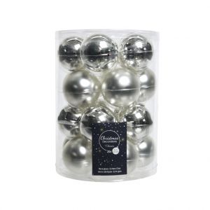 Boules Verre Mach Uni Ø6 cm argent