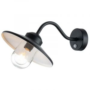 Elstead Applique extérieure avec détecteur E27 max 60W noir Klampenborg