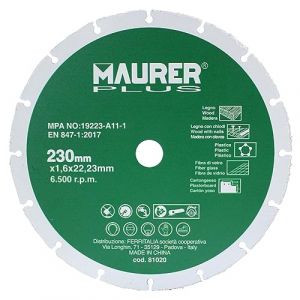 Maurer Disque à tronçonner pour bois/plastique 230x1,6mm